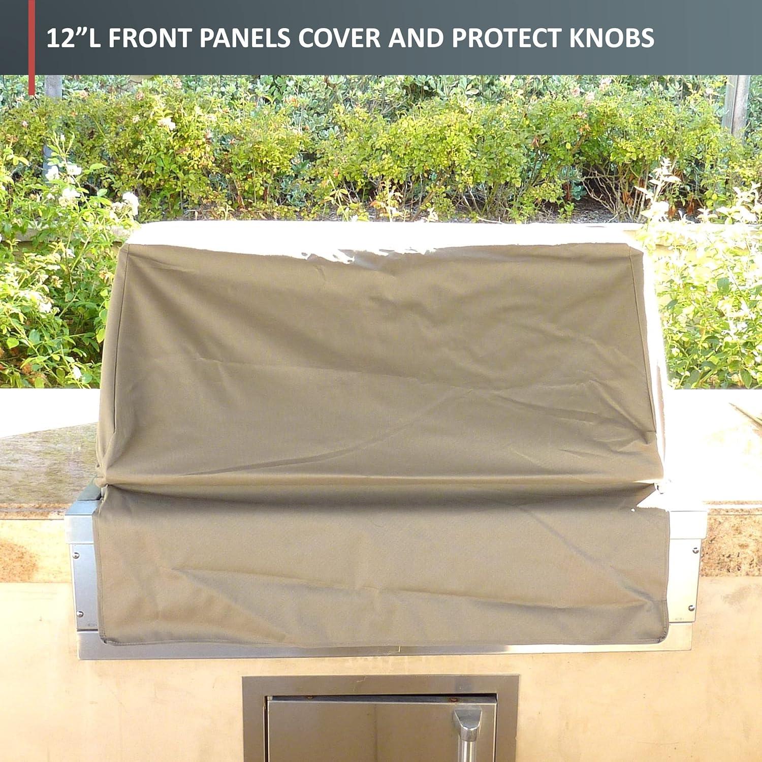 Sand Polyester BBQ Grill Cover with Secure Straps for 30" Grills