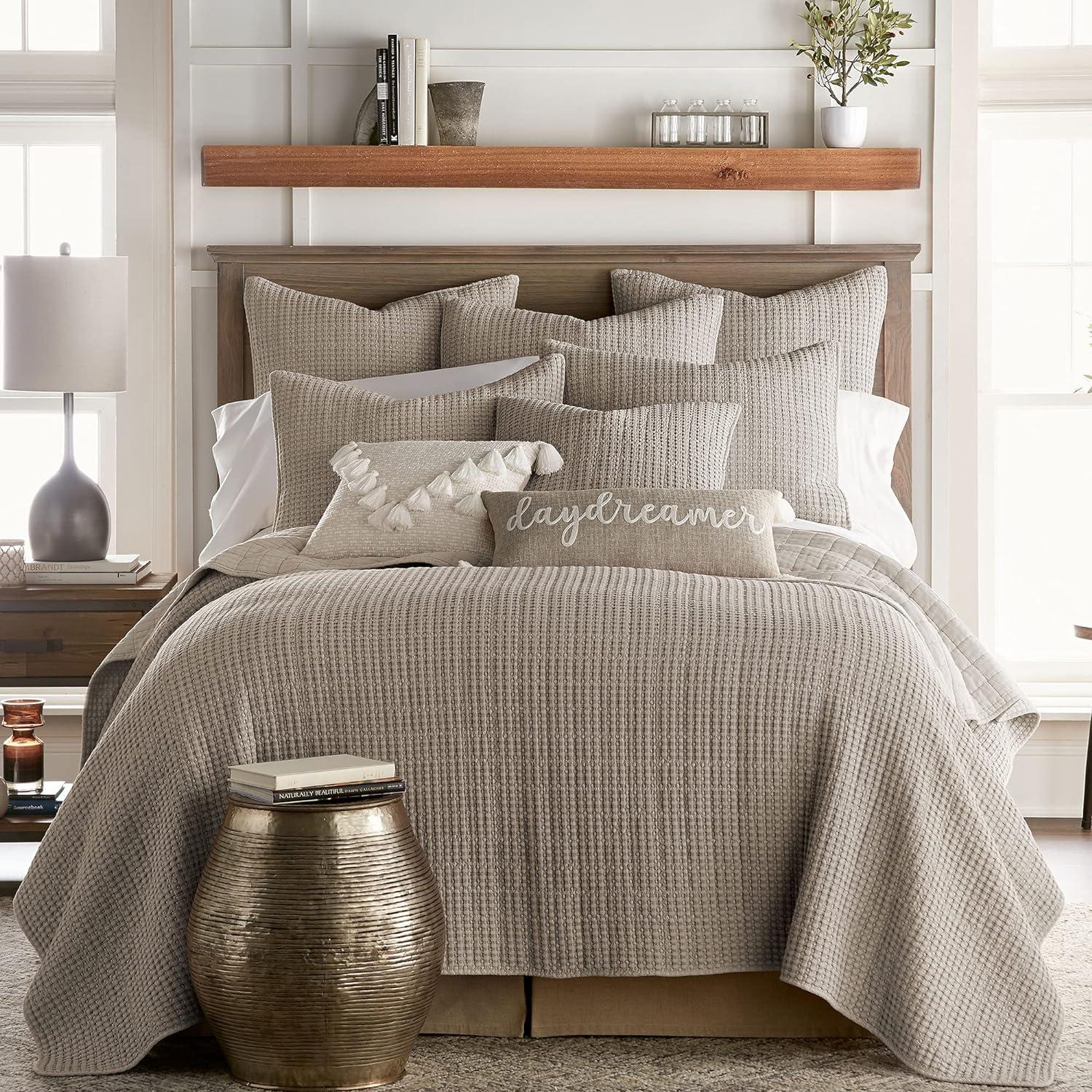 Taupe Twin Organic Microfiber Quilt and Sham Set