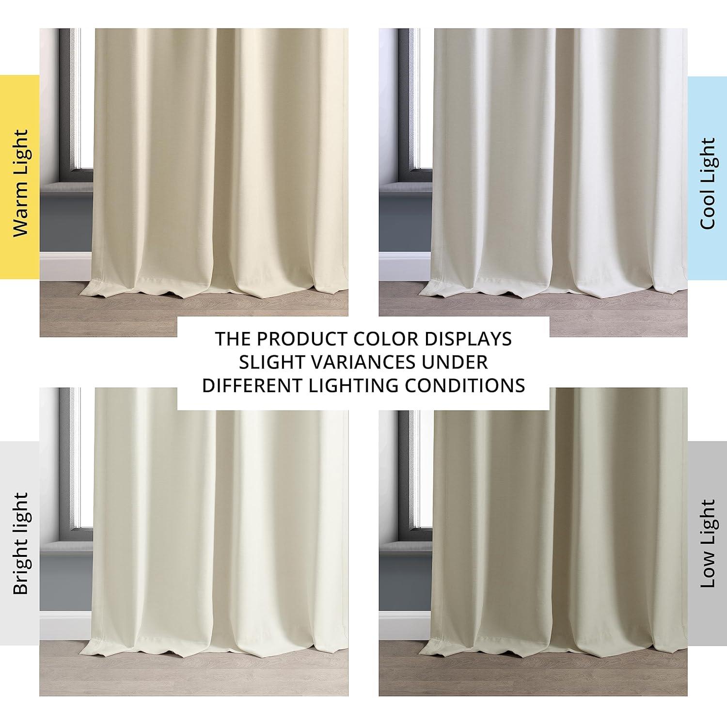 Oat Cream Bellino Blackout Room Darkening Curtain (1 Panel), Oat Cream, 50W X 96L