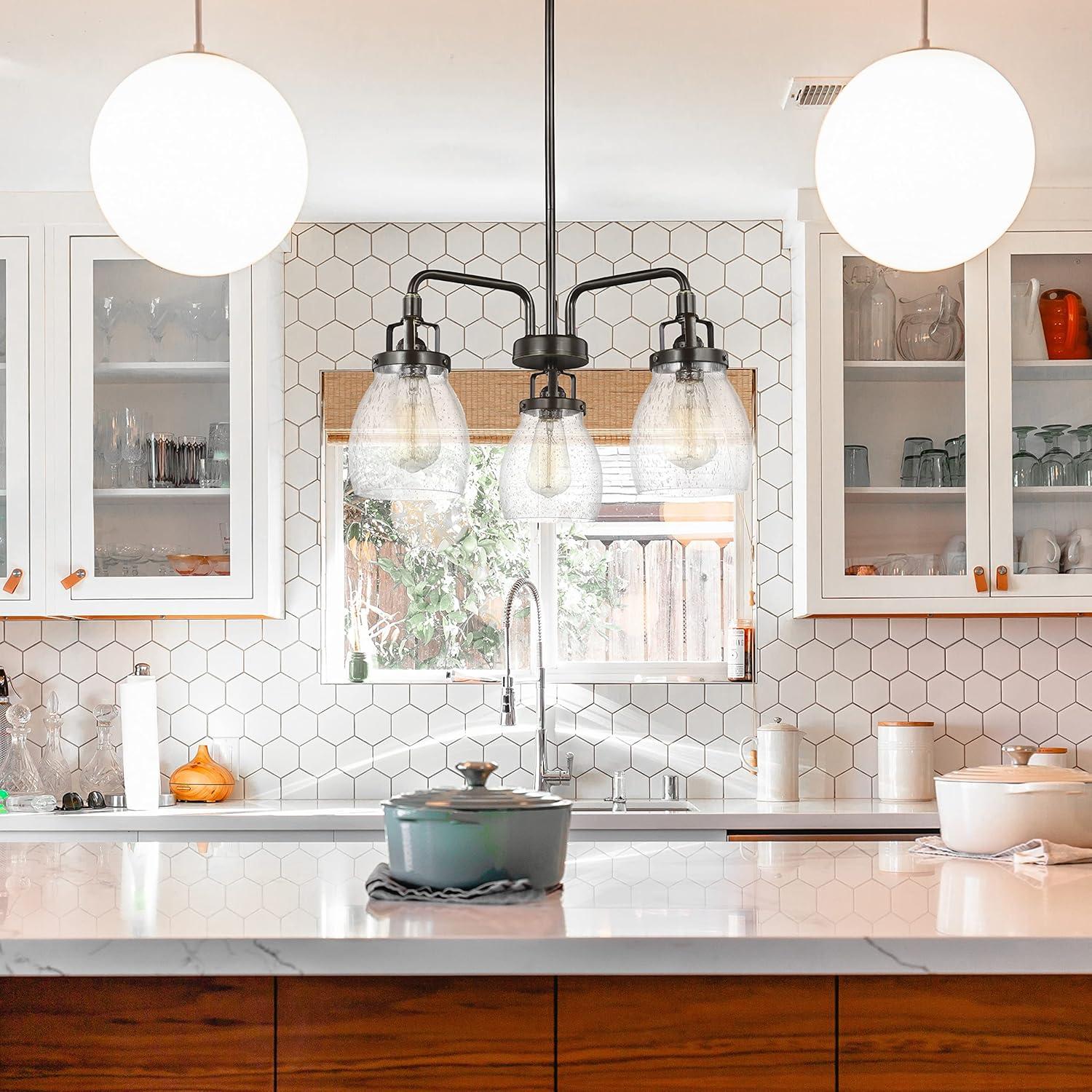 Generation Lighting 3114503EN7-710 Belton Three - Light Chandelier Hanging Modern Fixture, Bronze