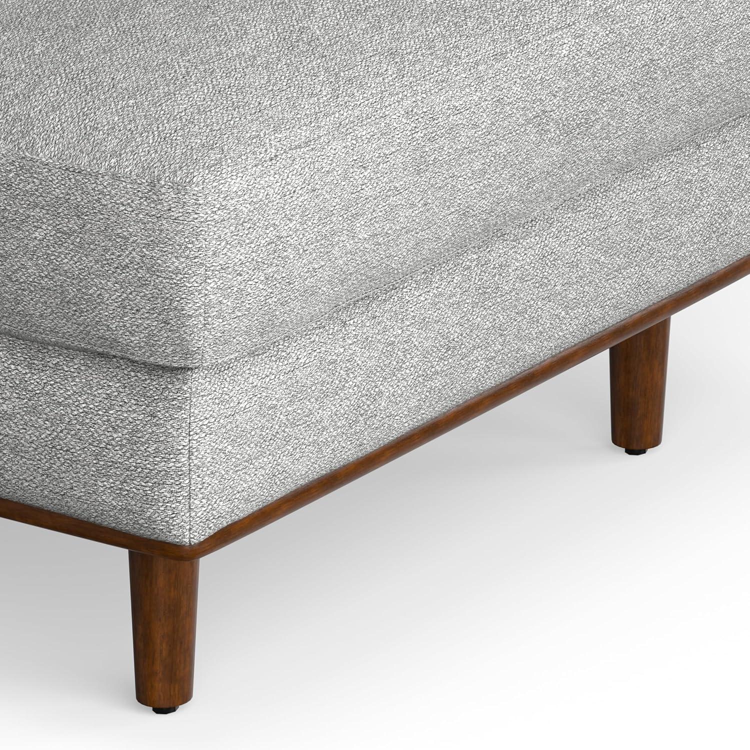 Simpli Home Morrison Large Left Sectional Sofa,Mid-Century Modern Couch with Chaise Lounge and Eco-Friendly Woven-Blend Fabric