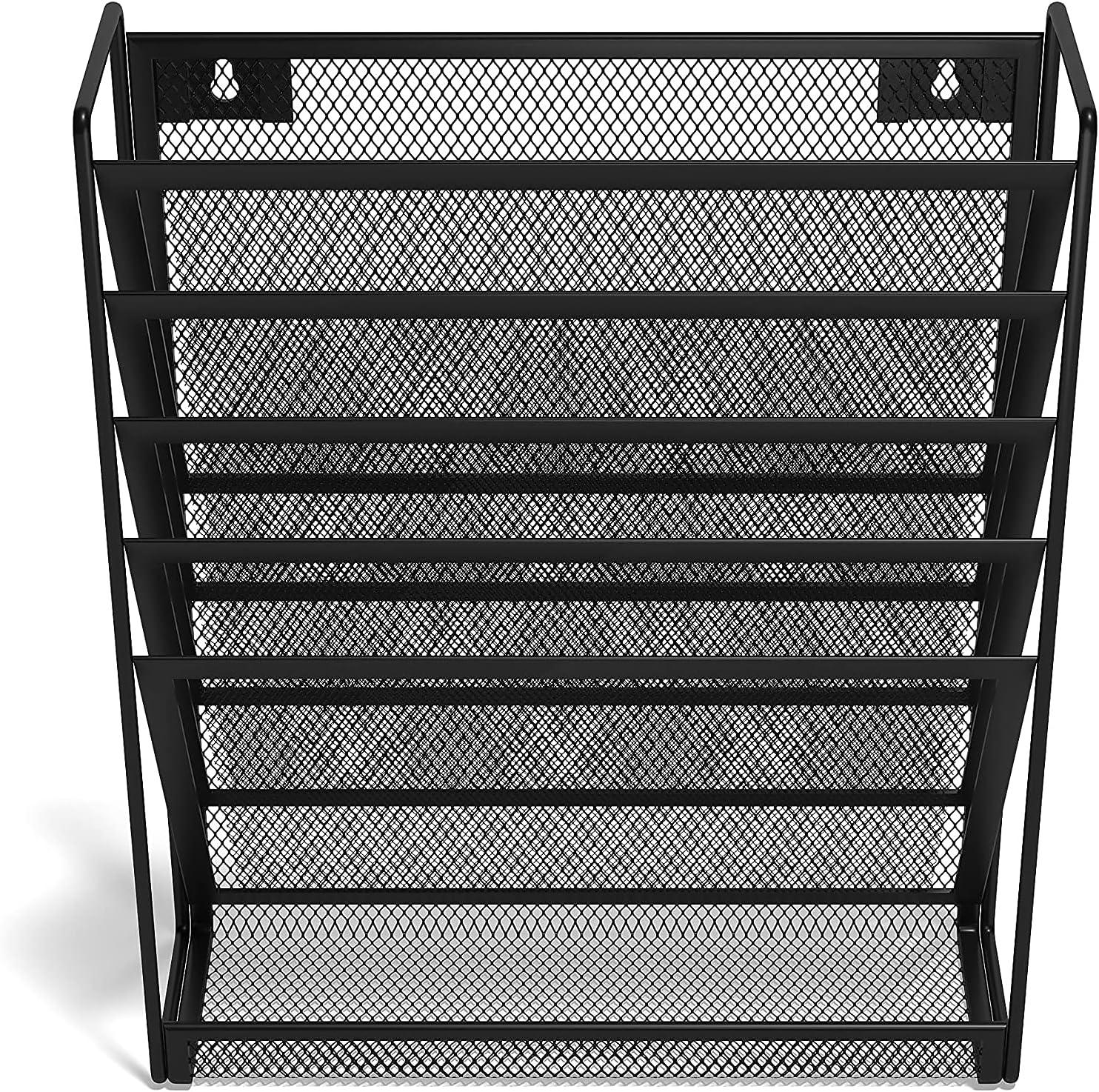 TRU RED 5-Pocket Mesh Letter Wall File Black (TR57582-CC)