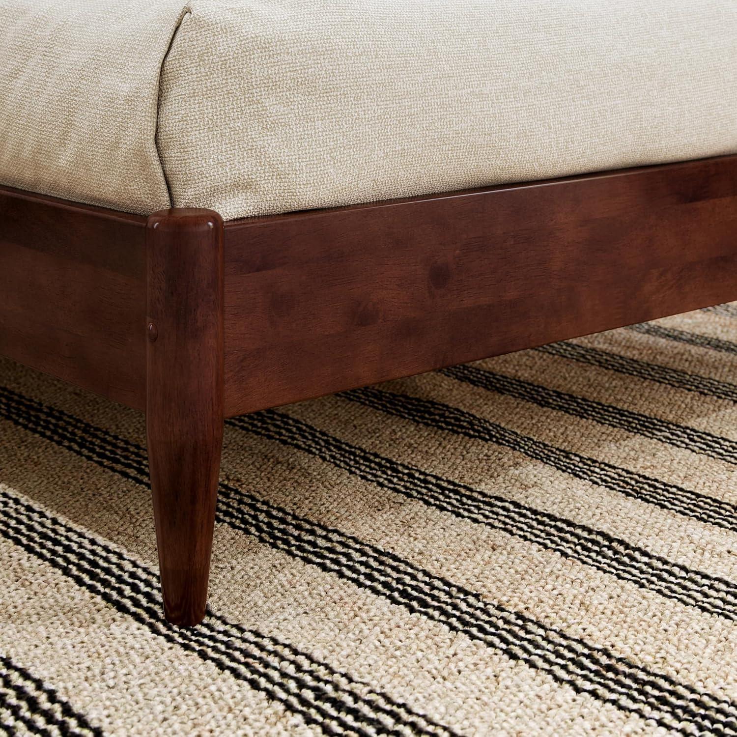 AFI Aria King Modern Solid Wood Low Profile Platform Bed, Walnut