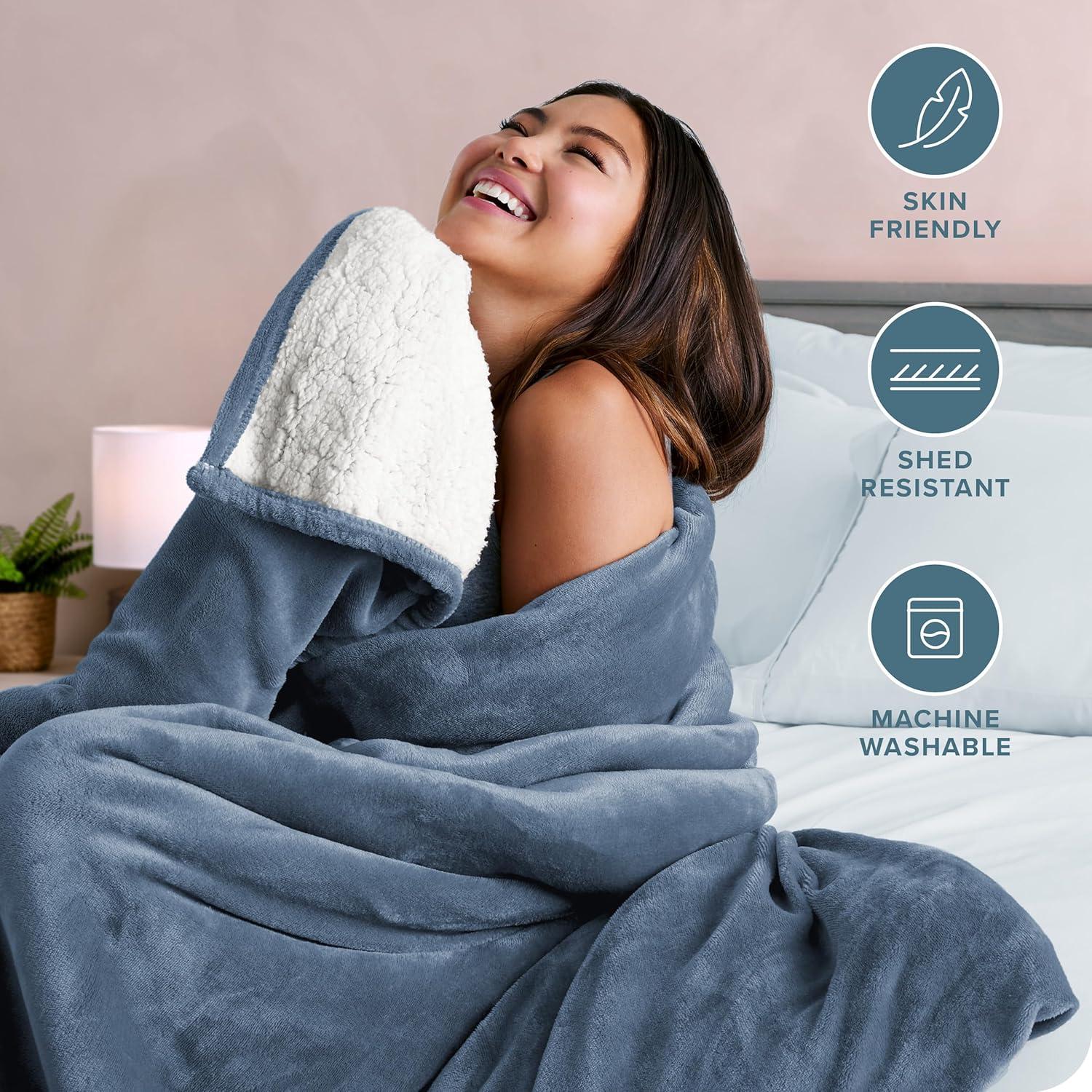 Faux Shearling Fleece Blanket by Bare Home