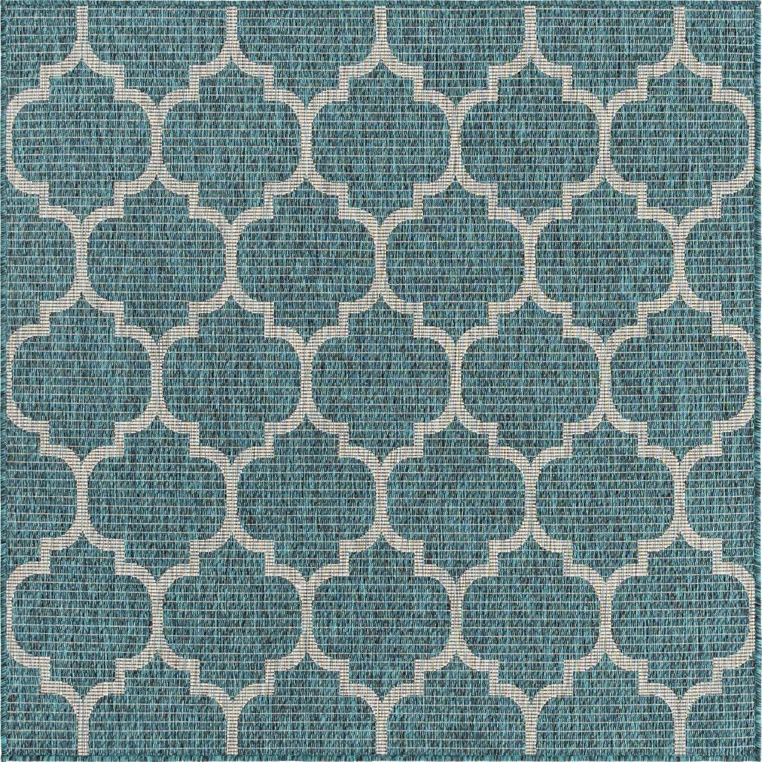 Unique Loom Outdoor Trellis Geometric Woven Area Rug