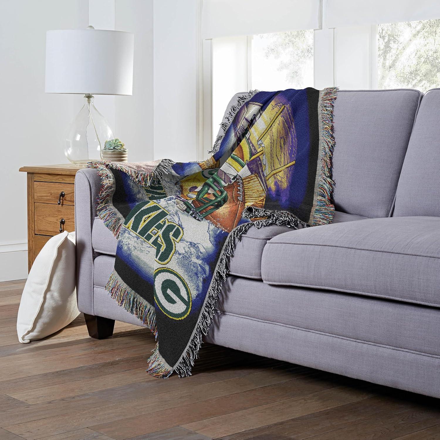 Green Bay Packers Multi-Color Woven Tapestry Throw Blanket, 48" x 60"