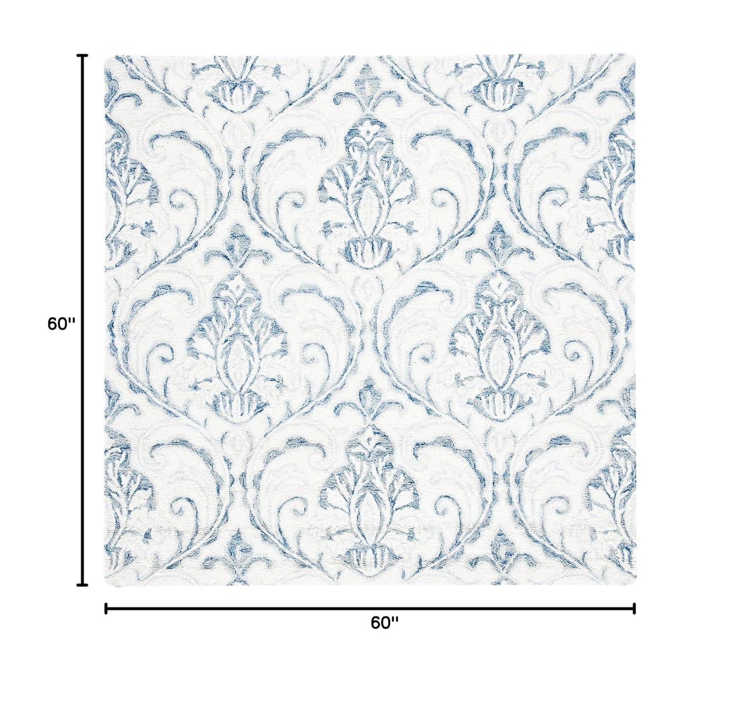Micro-Loop MLP532 Hand Tufted Area Rug - Ivory/Blue - 5'x5' - Safavieh.