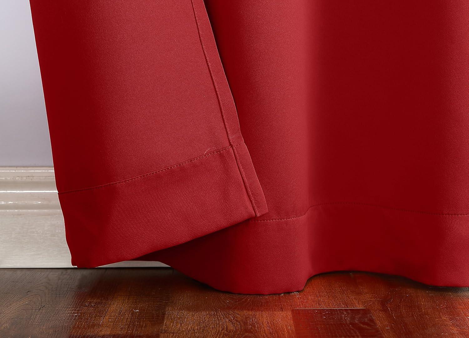 40"x84" Sun Zero Blackout Kenneth Energy Saving Rod Pocket Curtain Panel Red: Noise Reduction, Energy Efficient