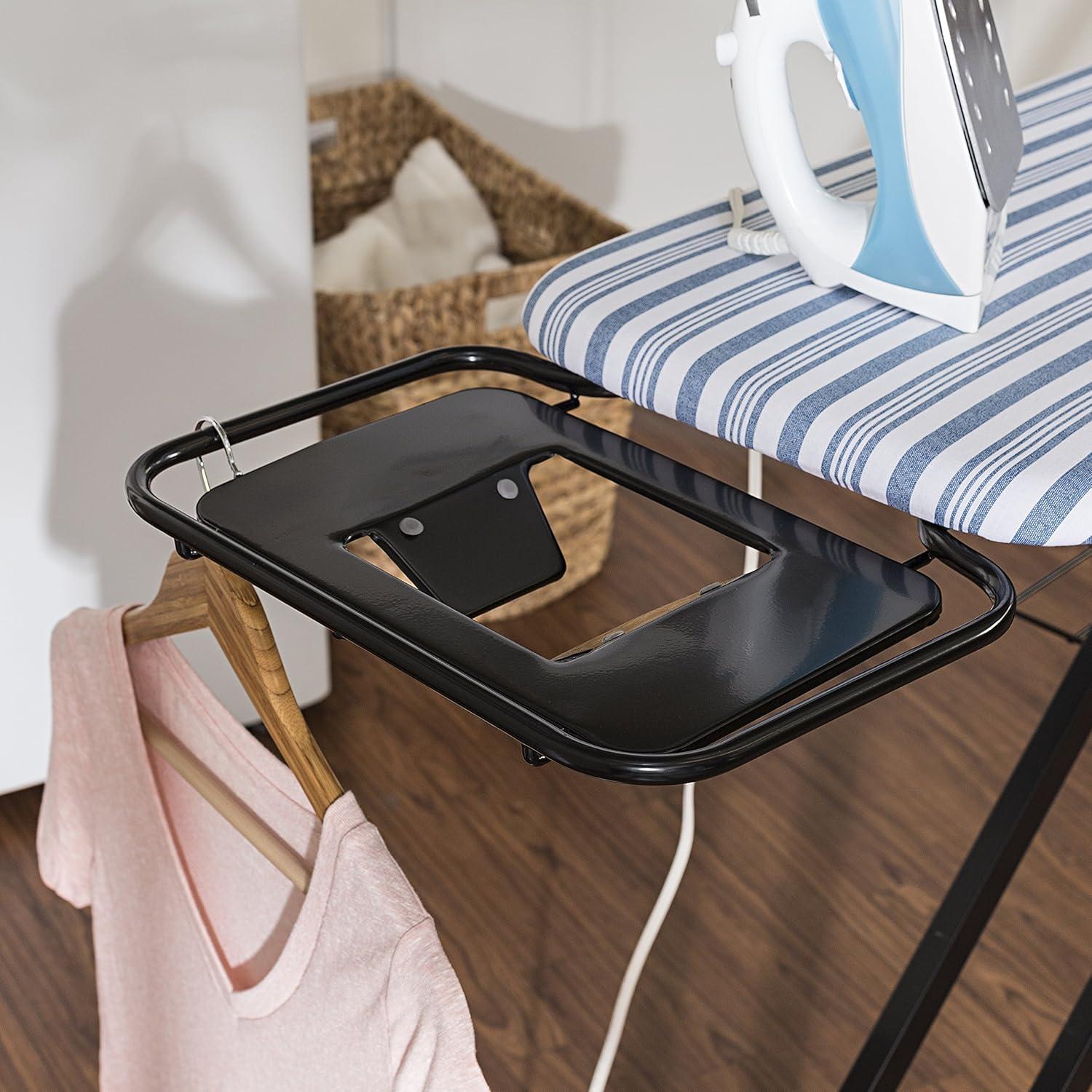 Honey-Can-Do Bronze and Blue Stripe Adjustable Folding Deluxe Ironing Board with Iron Rest