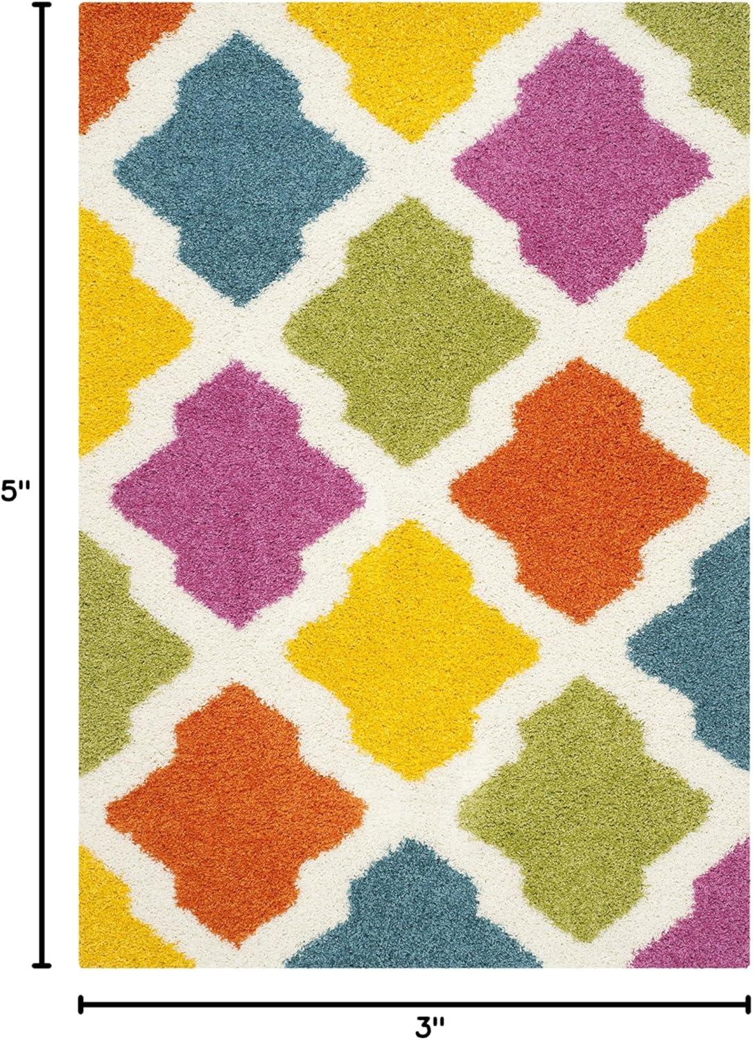 Shag Kids SGK562 Power Loomed Indoor Accent Rug - Ivory/Multi - 3'x5' - Safavieh.