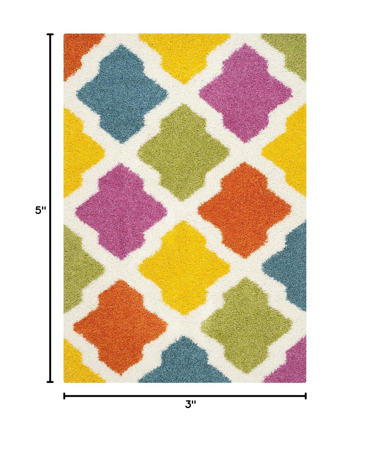 Shag Kids SGK562 Power Loomed Indoor Accent Rug - Ivory/Multi - 3'x5' - Safavieh.