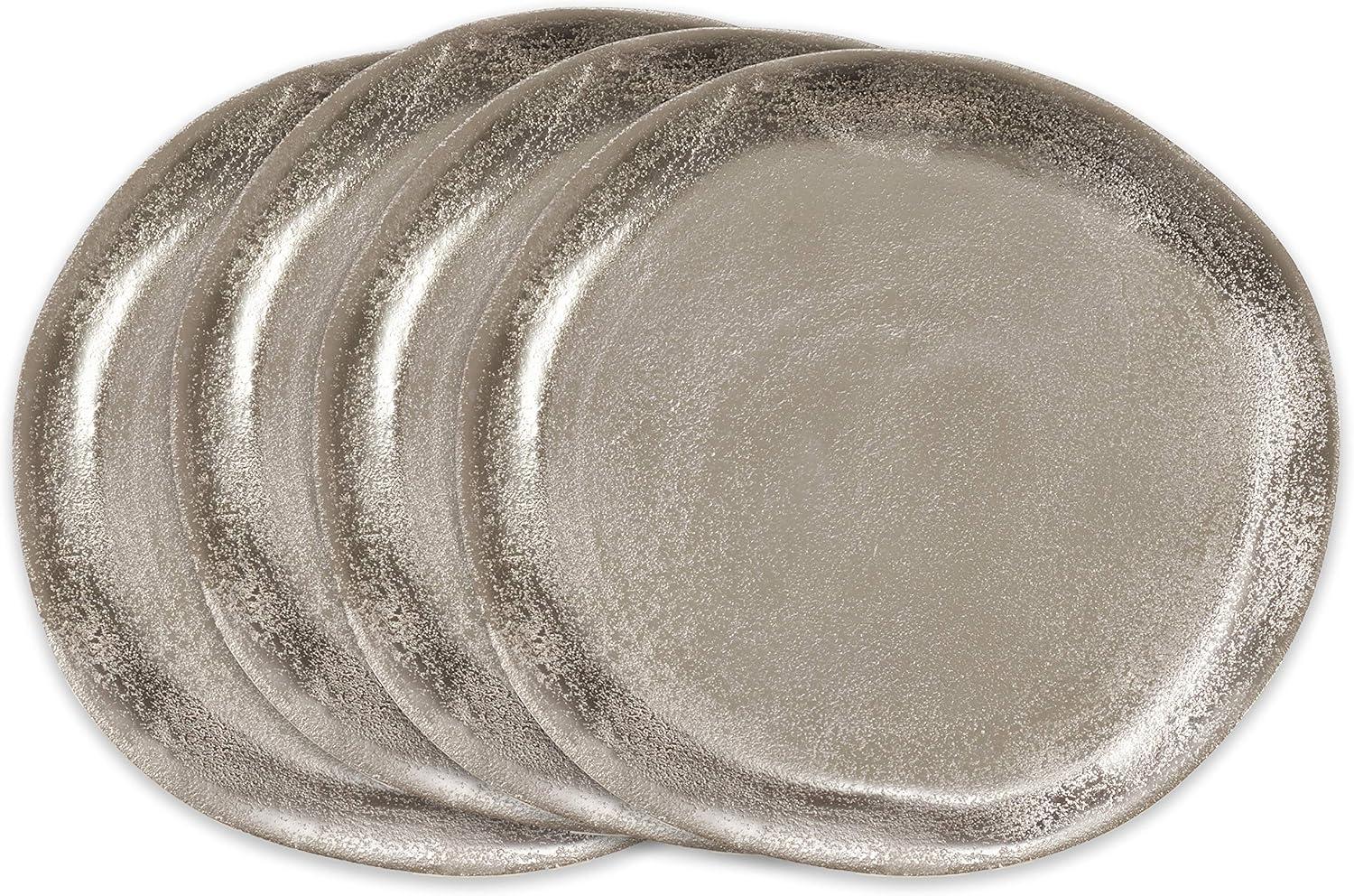 Saro Lifestyle Aluminum Charger Plates (Set of 4) Silver - 4 Piece