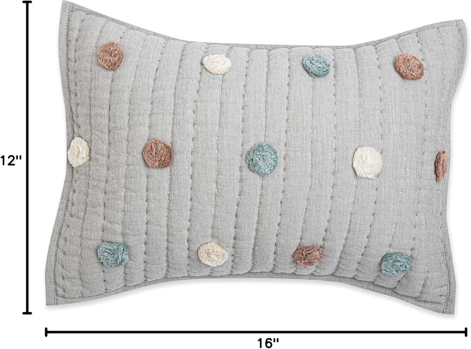 Crane Baby Rectangular Polka Dot 100% Cotton Accent Pillow Cover & Insert for Baby Nursery By