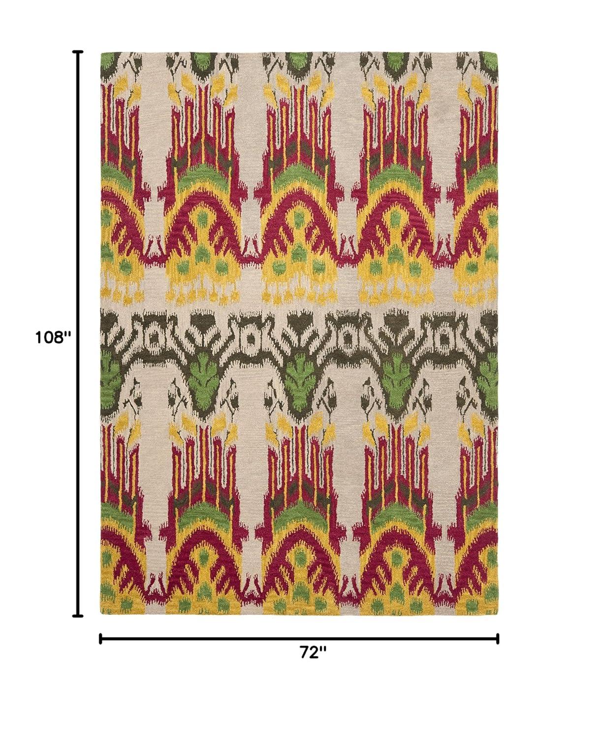 Ikat IKT464 Hand Tufted Area Rug - Beige/Yellow - 6'x9' - Safavieh.