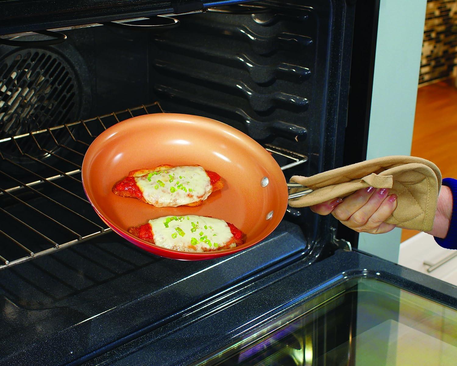 Red Copper As Seen On TV Ceramic Copper Cookware Set Red