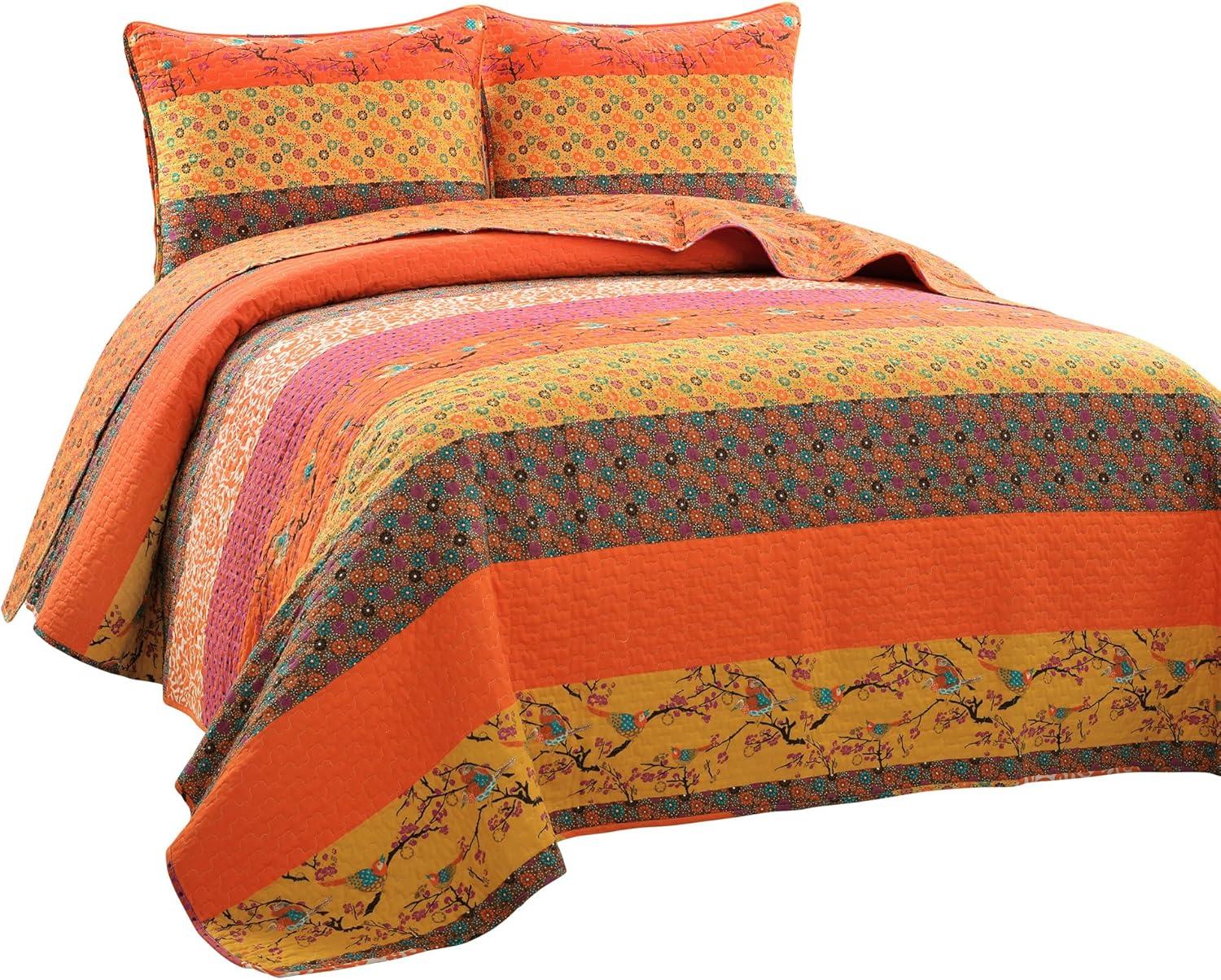 Lush Decor Royal Empire Cotton Reversible 3 Piece Quilt Set