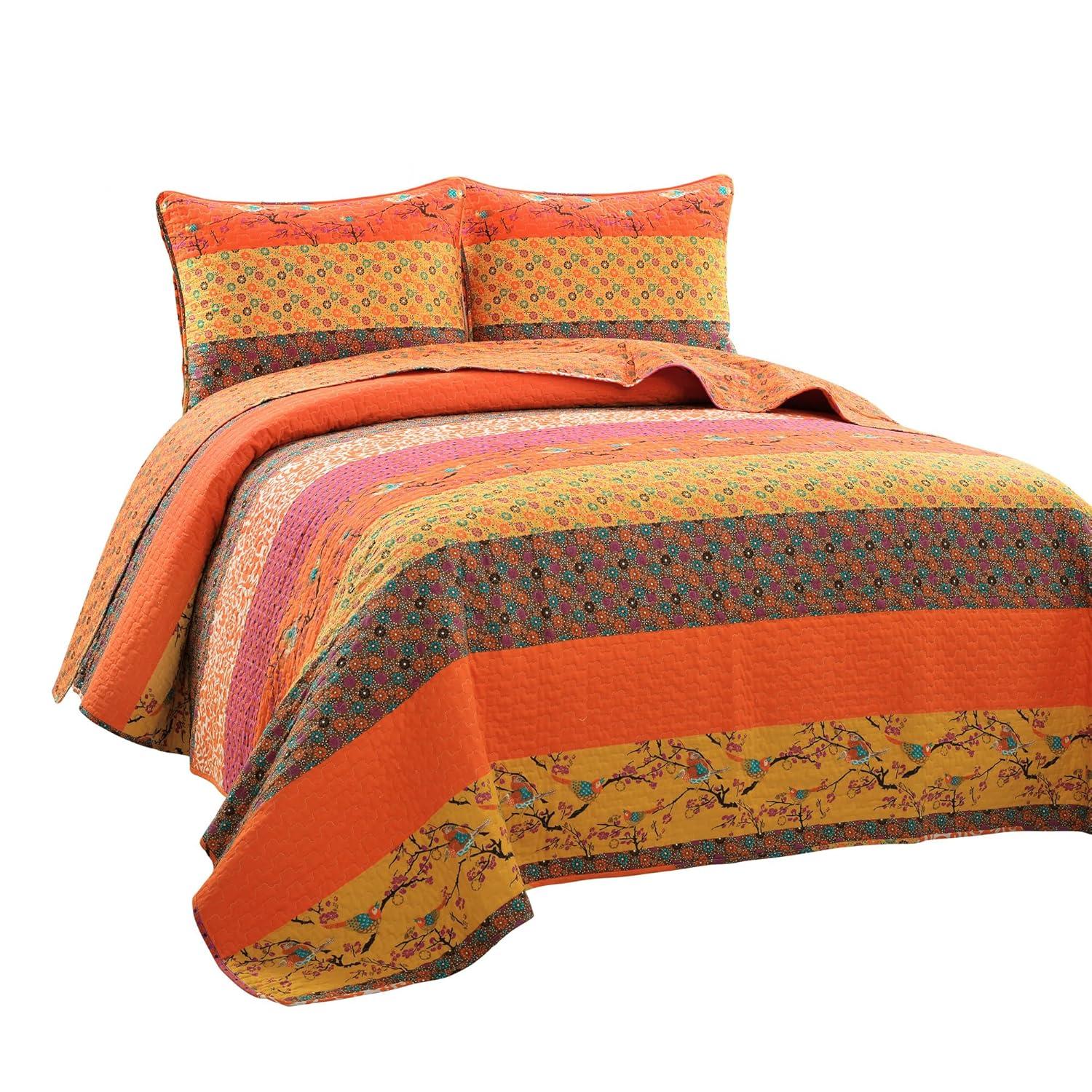 Lush Decor Royal Empire Cotton Reversible 3 Piece Quilt Set