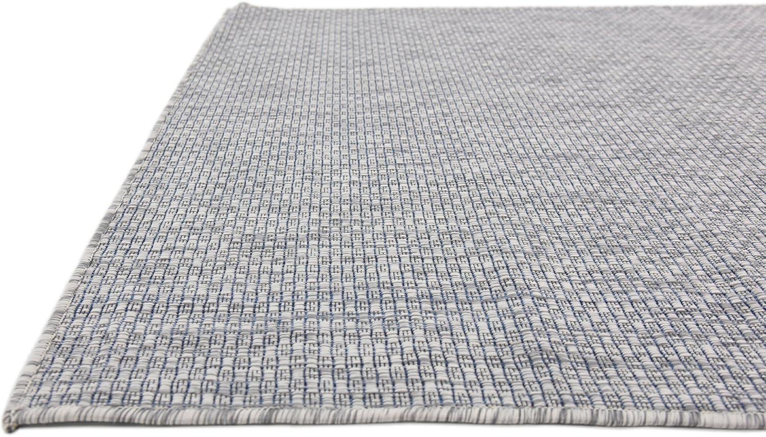 Unique Loom Outdoor Solid Collection Area Rug (4' 1" x 6' 1" Rectangle Light Gray/Ivory)