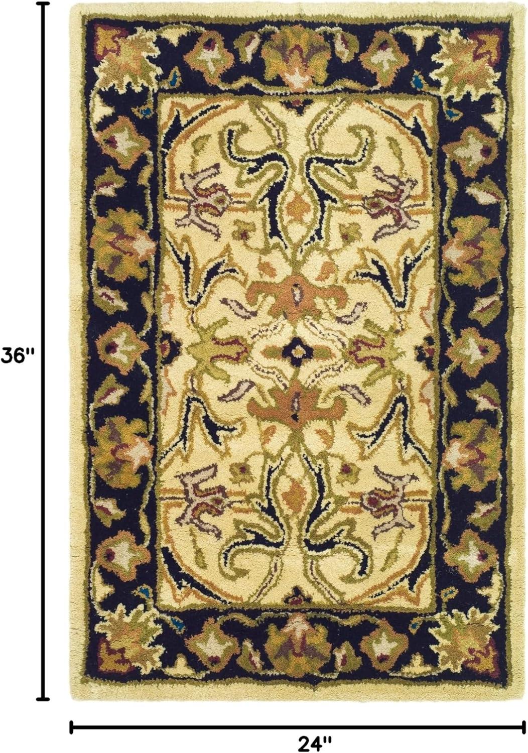 SAFAVIEH Heritage Oslo Traditional Wool Area Rug, Charcoal/Beige, 2' x 3'