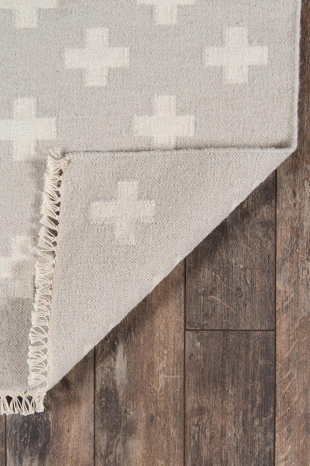 Topanga Modern Geometric Handwoven Wool Gray Area Rug