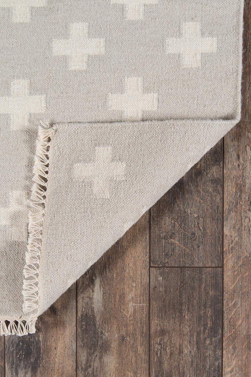 Novogratz Topanga Geometric Handwoven Wool Gray/White Area Rug & Reviews | AllModern