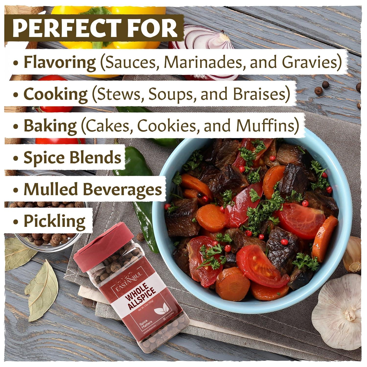 Eastanbul Allspice Berries Whole, Whole Allspice, Pimento Seeds, 3.5oz