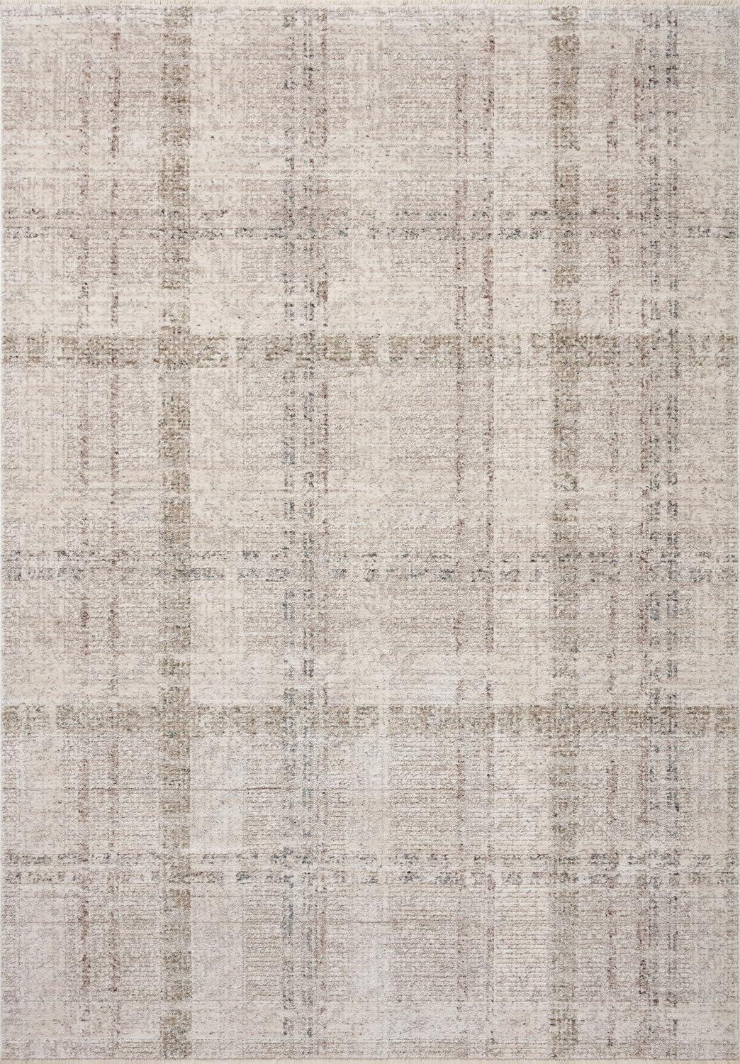 Ivory and Multi Flat Woven Plaid Runner Rug 2'-7" x 10'-0"