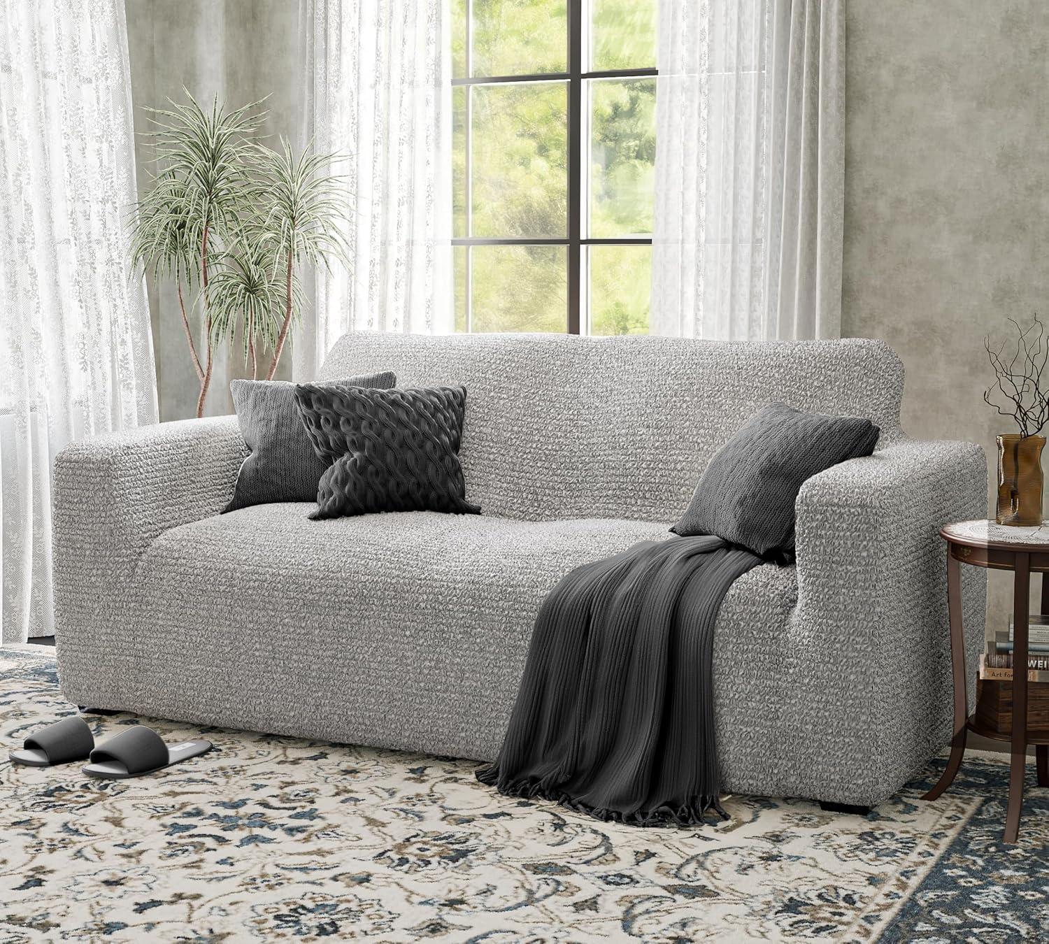 Stretchy Slipcover for Loveseat Sofa - Italian Style & Premium Quality - Mille Righe Collection