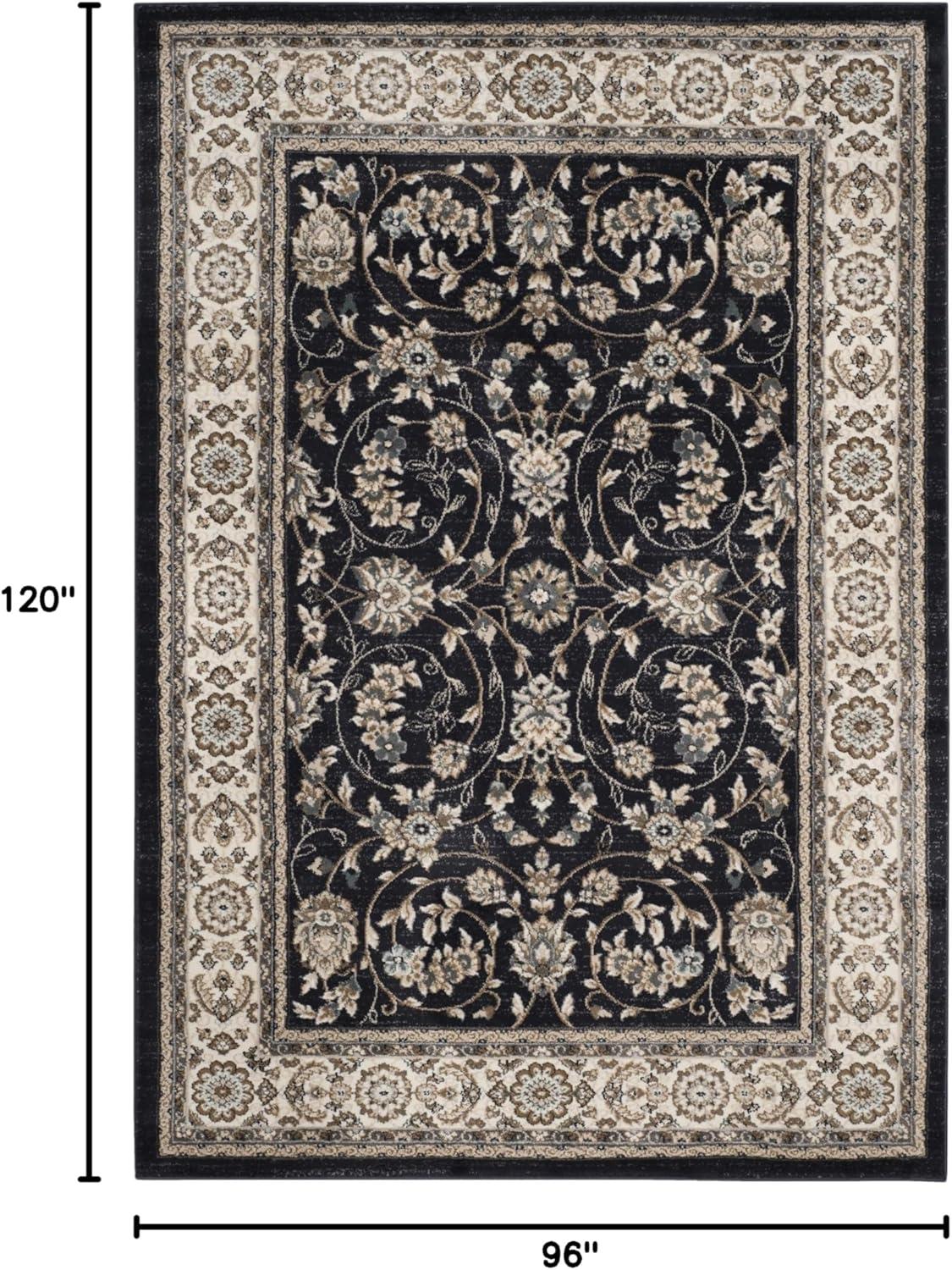 Lyndhurst LNH340 Power Loomed Area Rug - Anthracite/Cream - 8'x10' - Safavieh