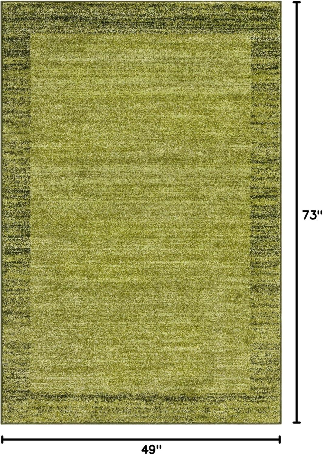 Unique Loom Del Mar Collection Area Rug - Abigail (4' 1" x 6' 1" Rectangle Light Green/Ivory)