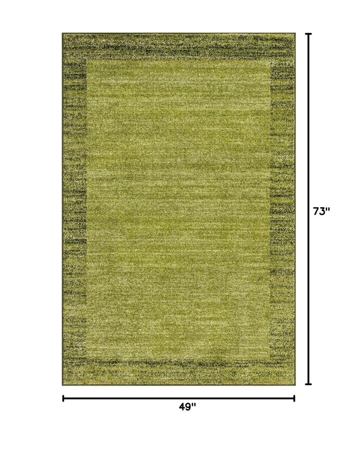 Unique Loom Del Mar Collection Area Rug - Abigail (4' 1" x 6' 1" Rectangle Light Green/Ivory)