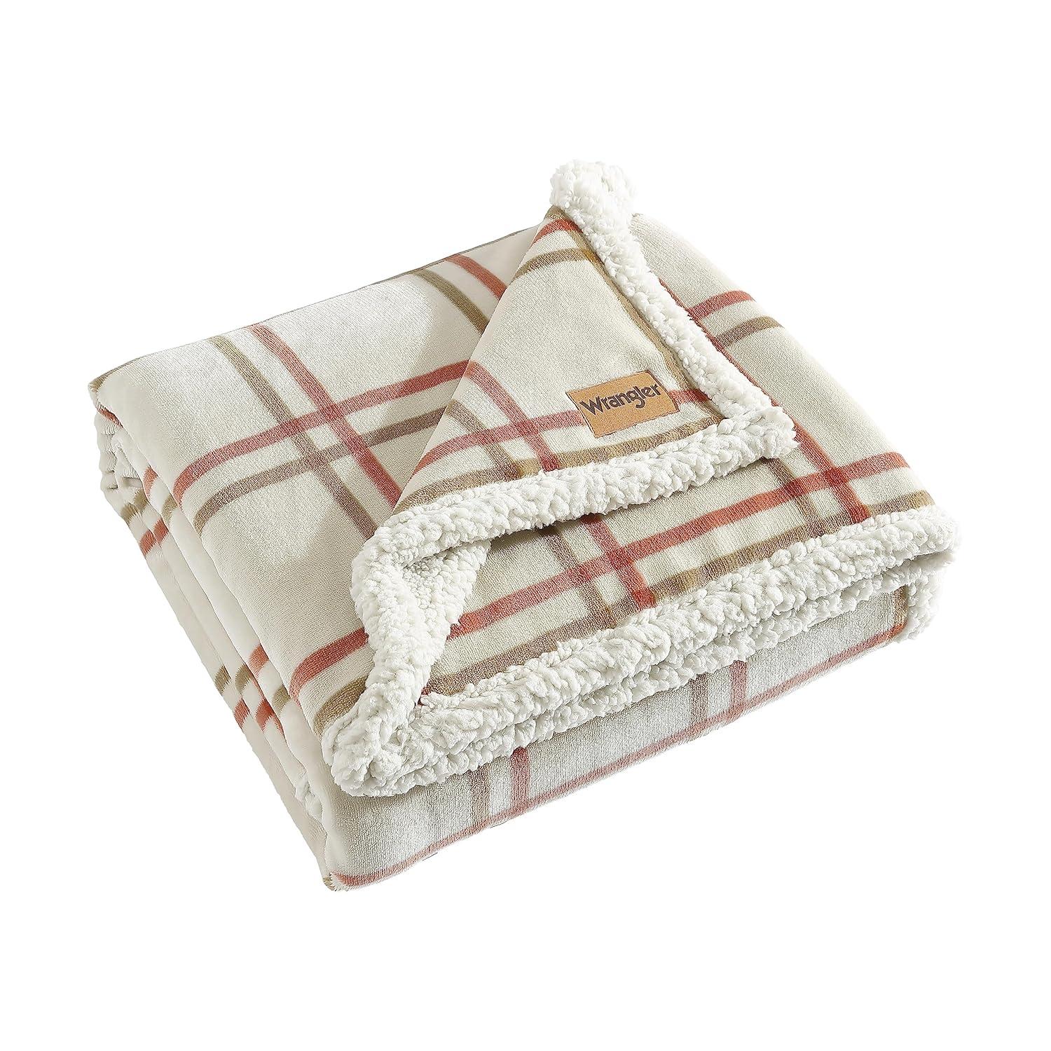 Wrangler Printed Plush Fleece Throw Blankets