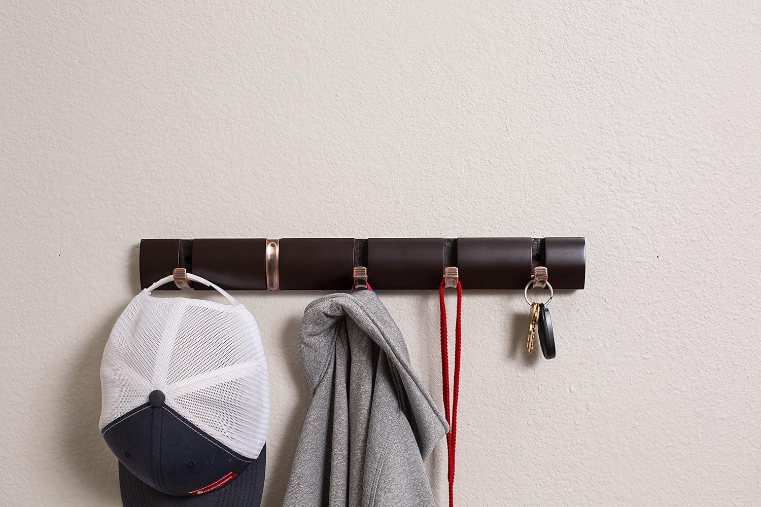 BirdRock Home Folding Hook Coat and Hat Rack - 5 Hooks