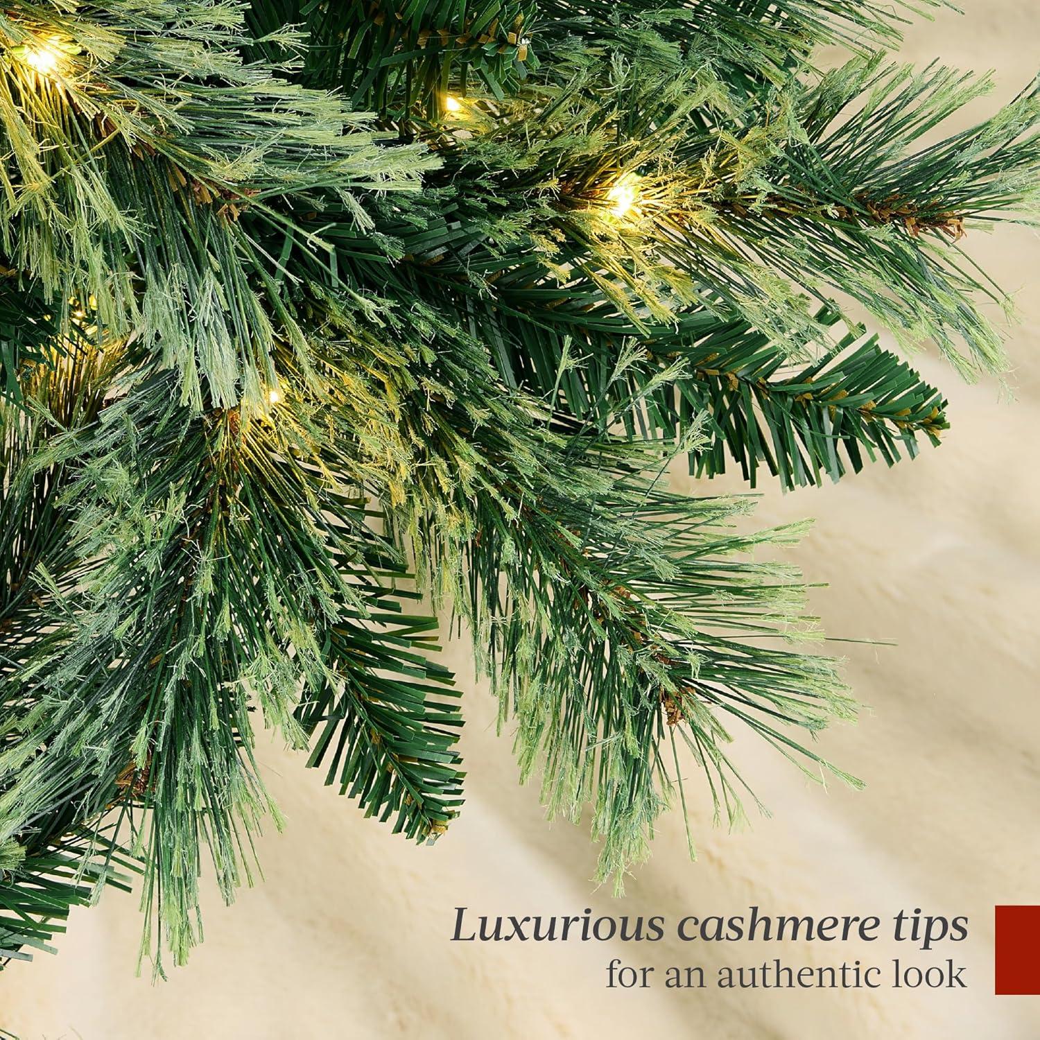Best Choice Products 7.5ft Pre-Lit Cashmere Christmas Tree Holiday Decor w/ Cordless Connection, 2-in-1 LED Lights