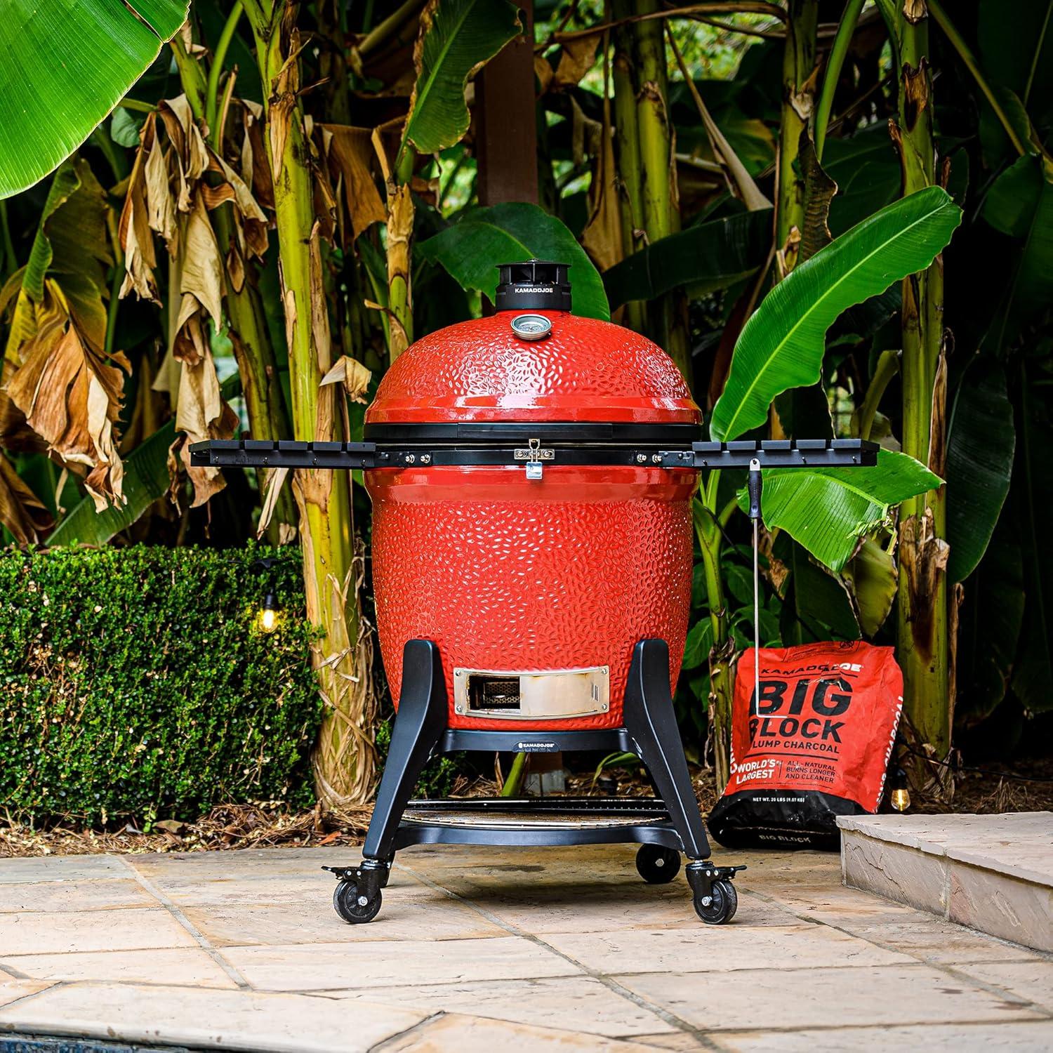 Kamado Joe BigJoe III 24-inch Charcoal Grill in Red