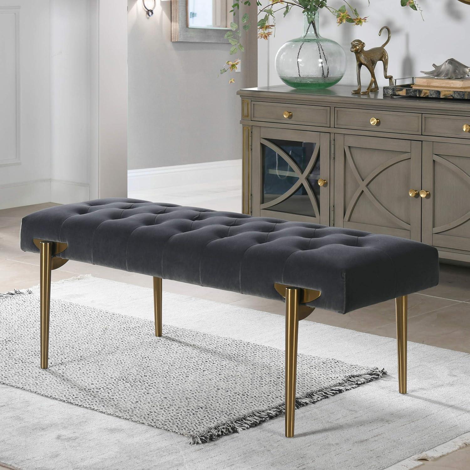 Velvet Upholstered Bench