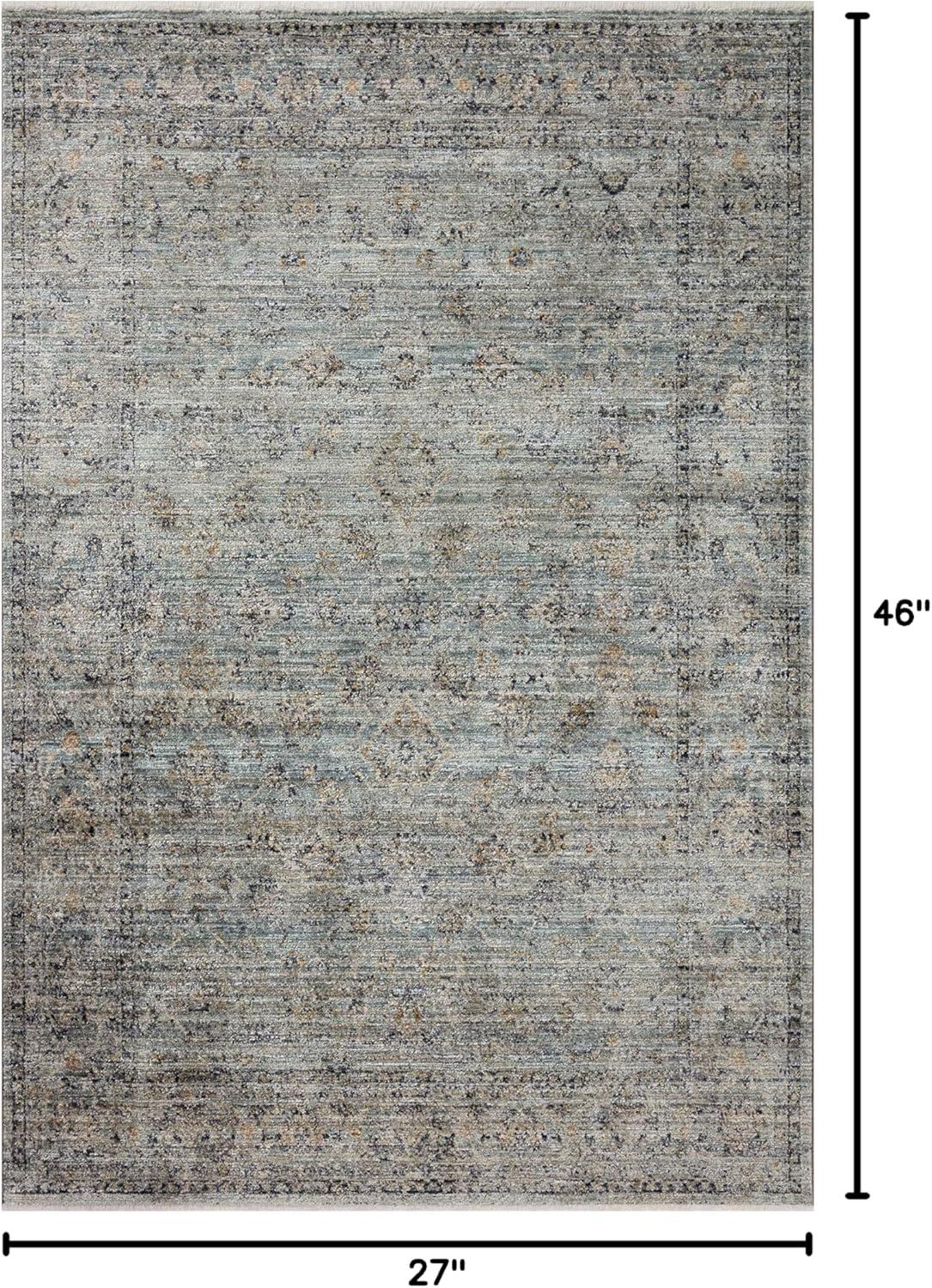 Jean Stoffer Ocean and Gold Rectangular Accent Rug