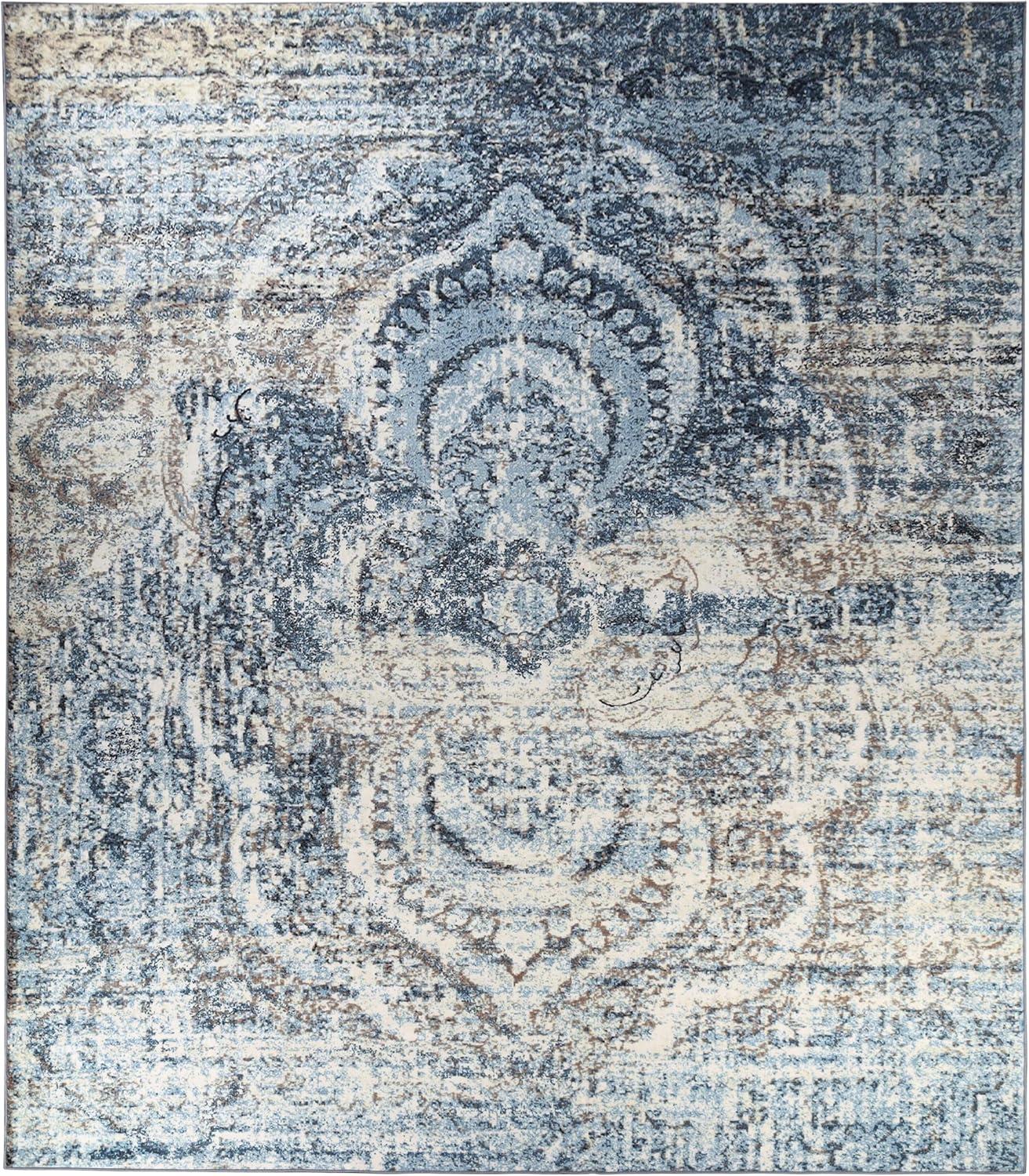 Superior Salford Medallion Indoor Area Rug, 8' x 10', Blue-Beige