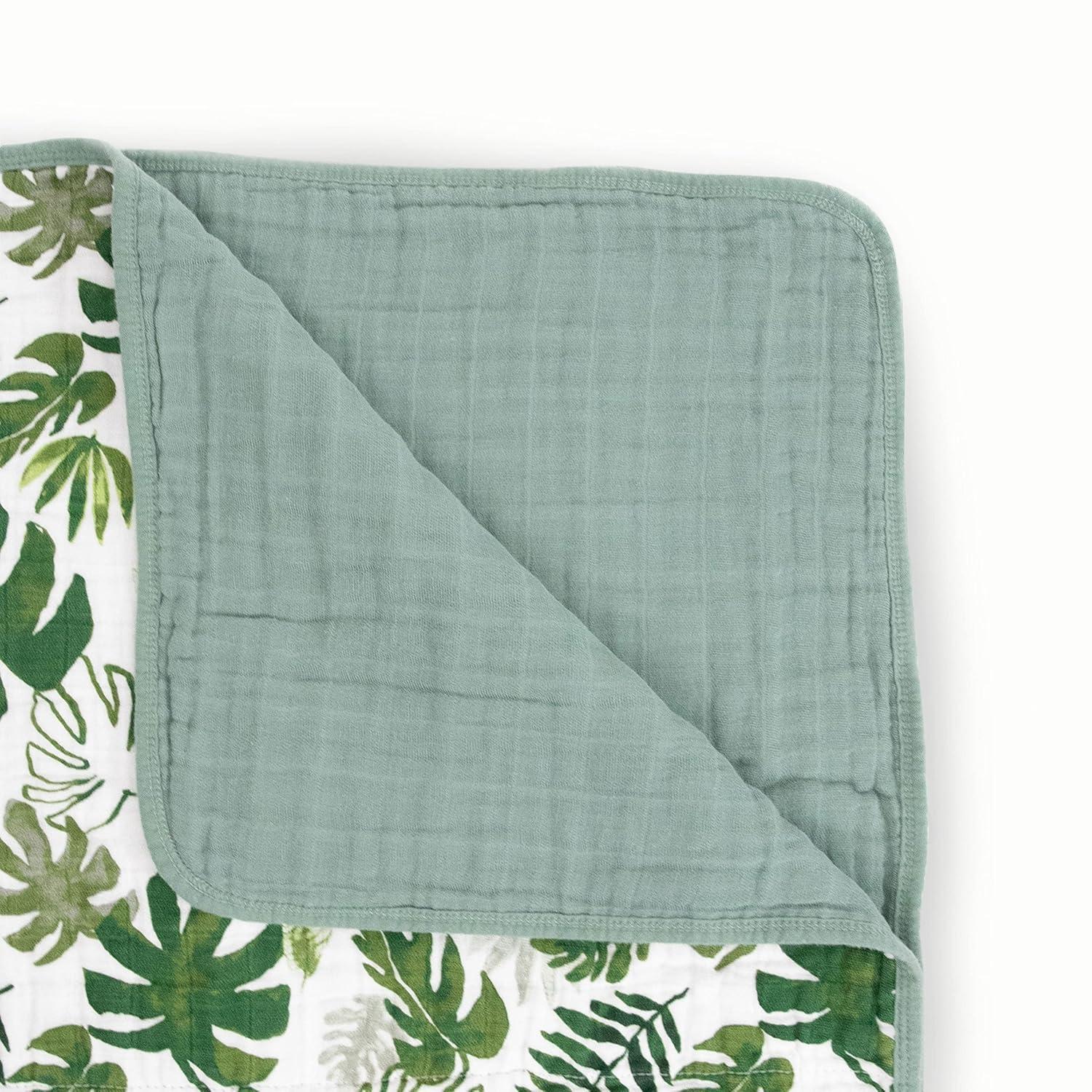 Little Unicorn Cotton Muslin Quilt Blanket - Tropical Leaf