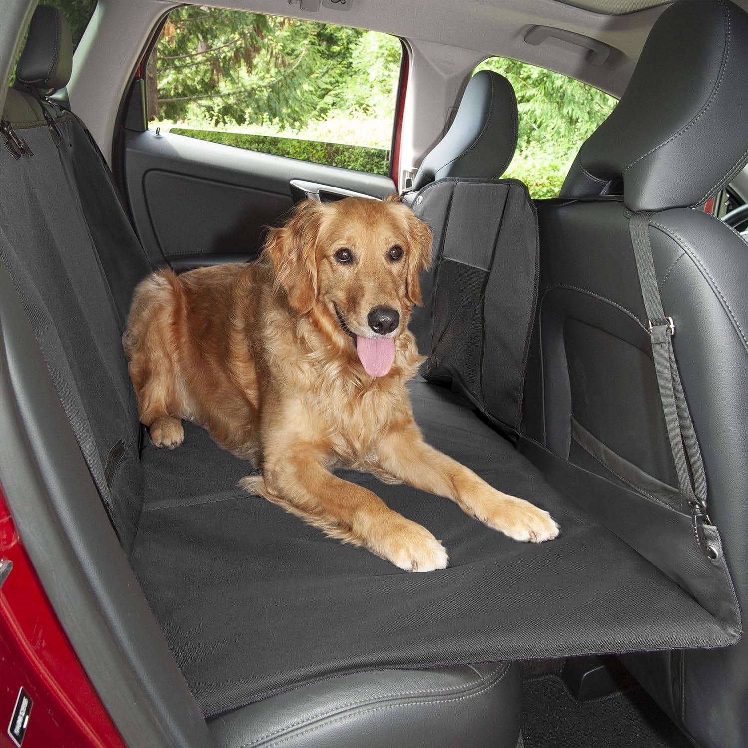 Gray Deluxe Hard Base Pet Car Seat Protector with Carry Bag