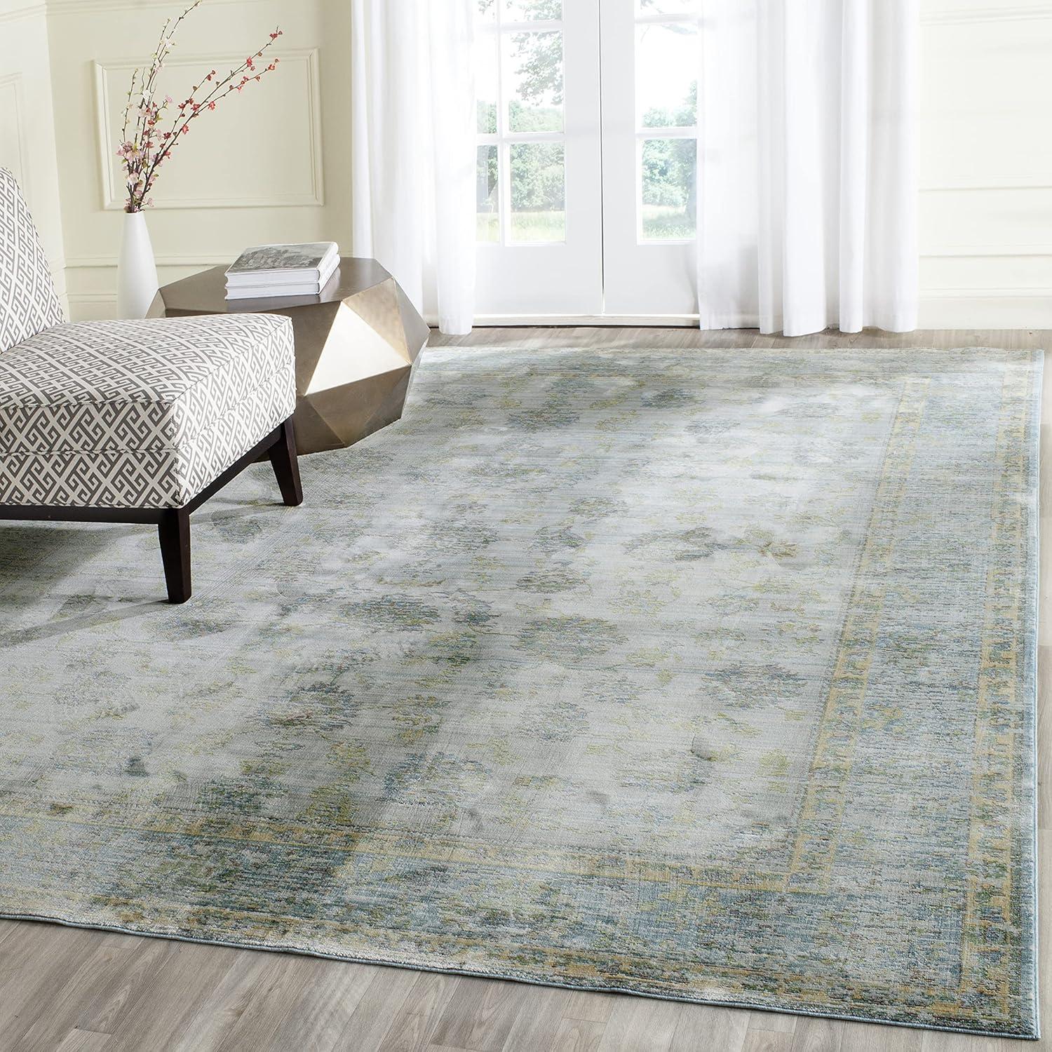 Valencia VAL113 Power Loomed Indoor Area Rug - Light Blue/Turquoise - 8'x10' - Safavieh