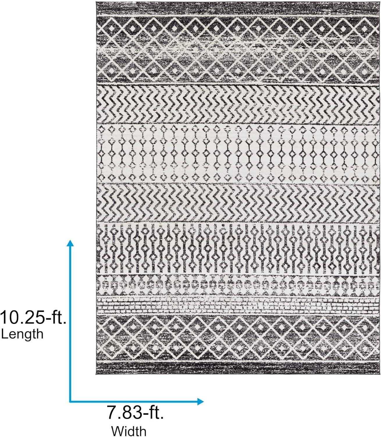 Livabliss Elaziz Global Area Rug,7'10" x 10'2",Black