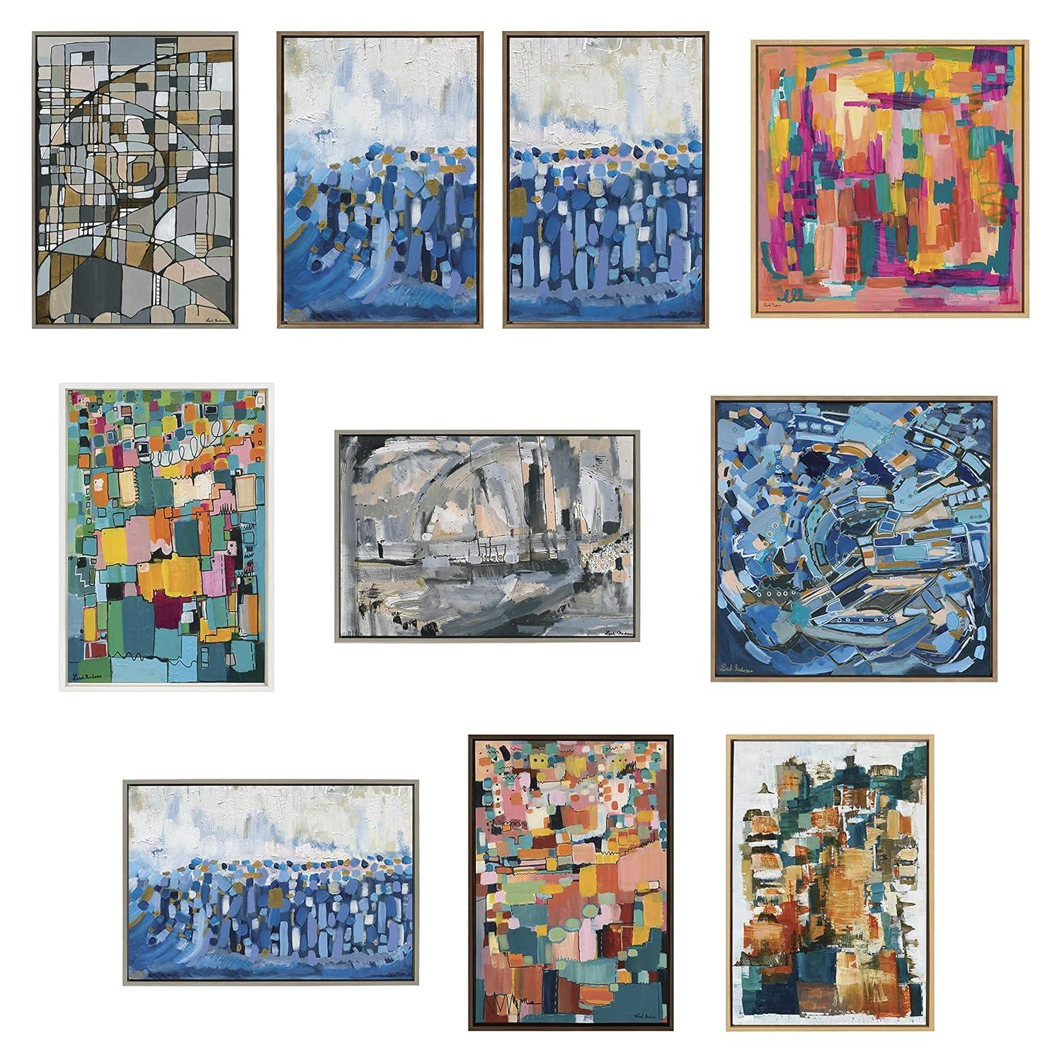 28"x38" Sylvie Deco Nadeau Framed Canvas by Leah Nadeau - Kate & Laurel: Modern Abstract Wall Art