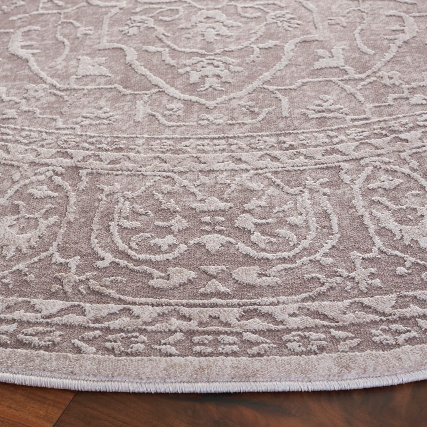Reflection RFT670 Power Loomed Indoor Area Rug - 6'7" Round - Beige/Cream - Safavieh