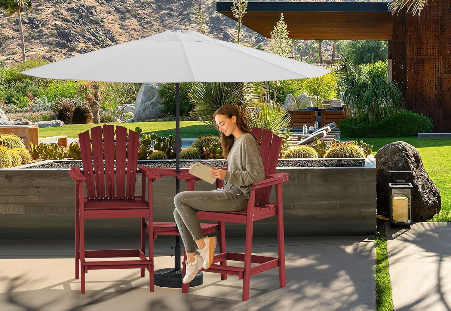 Rosecliff Heights Wolak HDPE Outdoor Adirondack Chair Set With Table