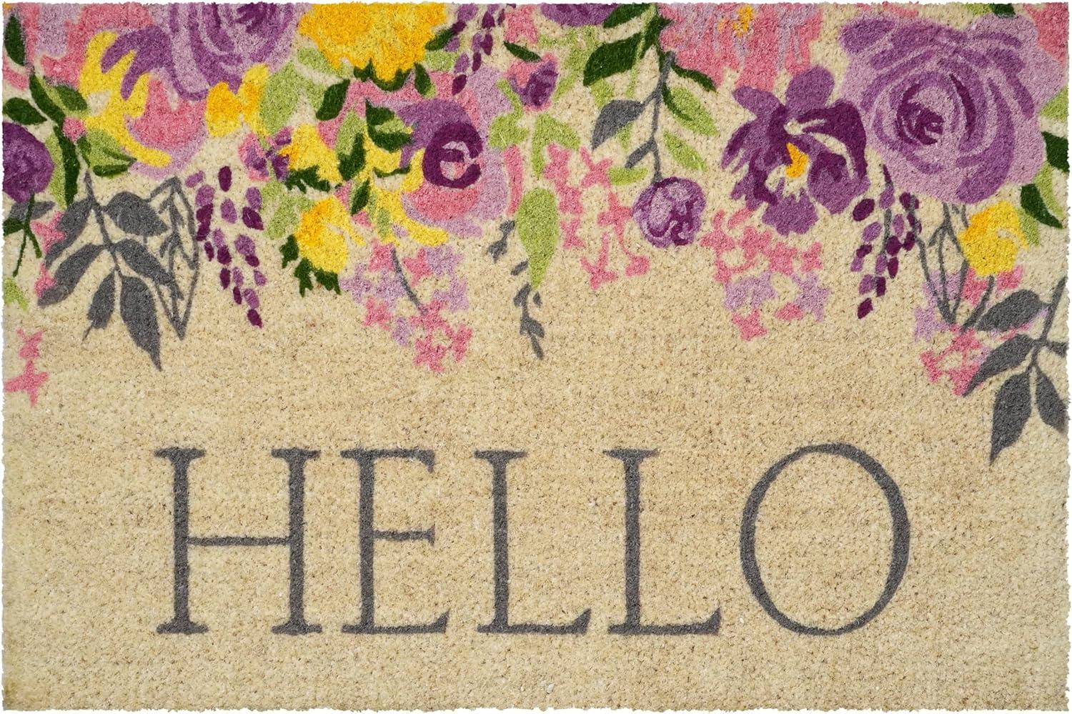 Calloway Mills 112902436 Blossoming Floral Hello Doormat 24" x 36"