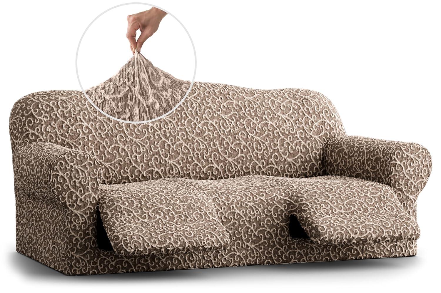 Stretchy Slipcover for Recliner 3-seater Sofa - Premium Quality & Style - Jacquard Collection