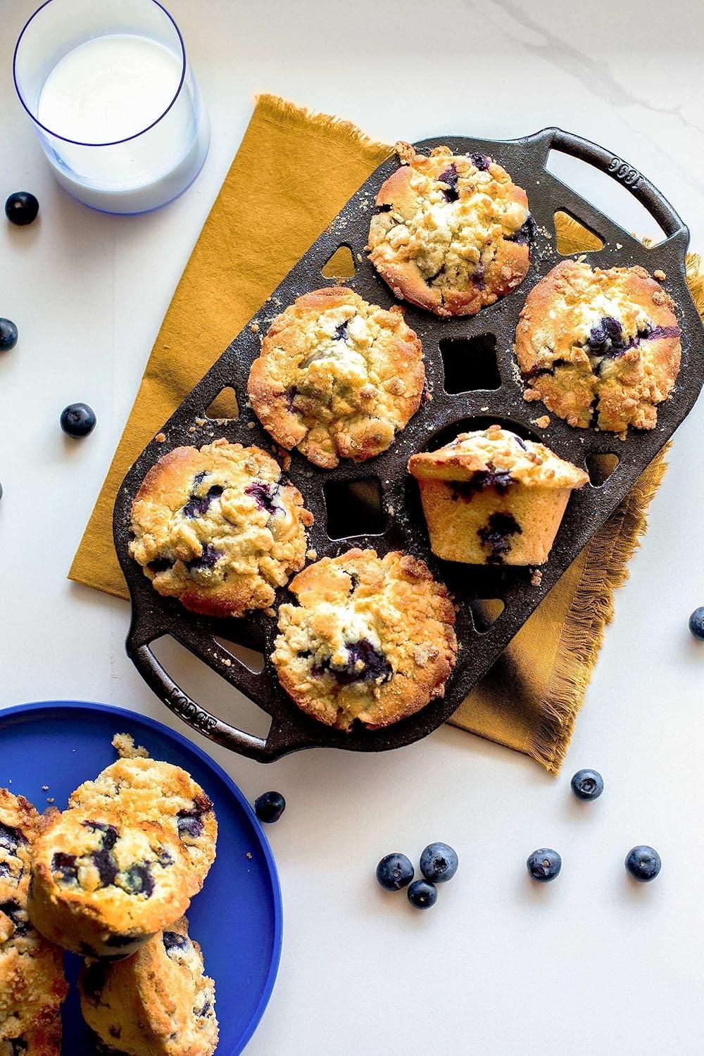 Lodge Gray Cast Iron 6-Cup Non-Stick Muffin Pan