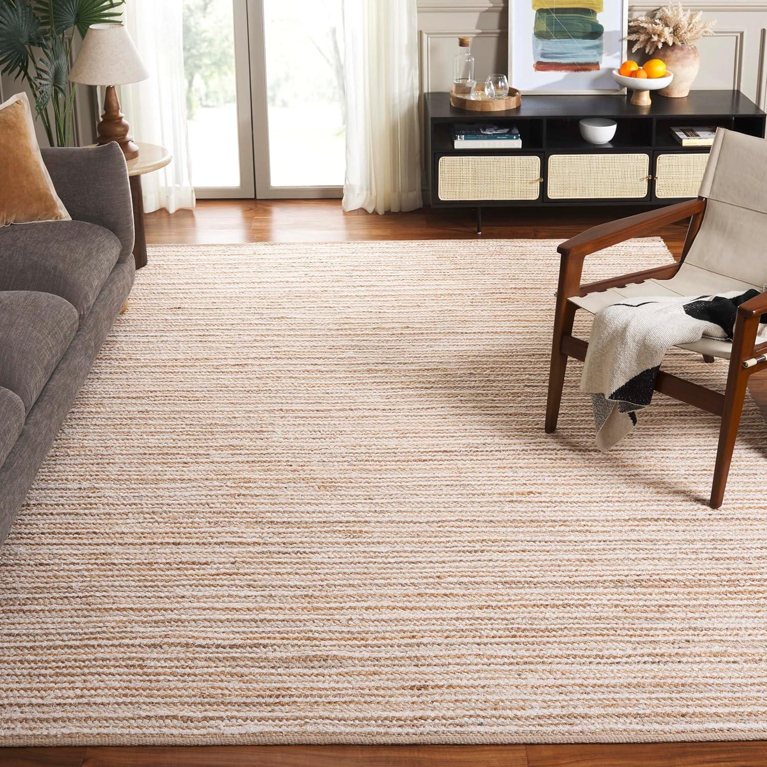 SAFAVIEH Constance Braided Plush Shag Area Rug, White/Beige, 8' x 10'