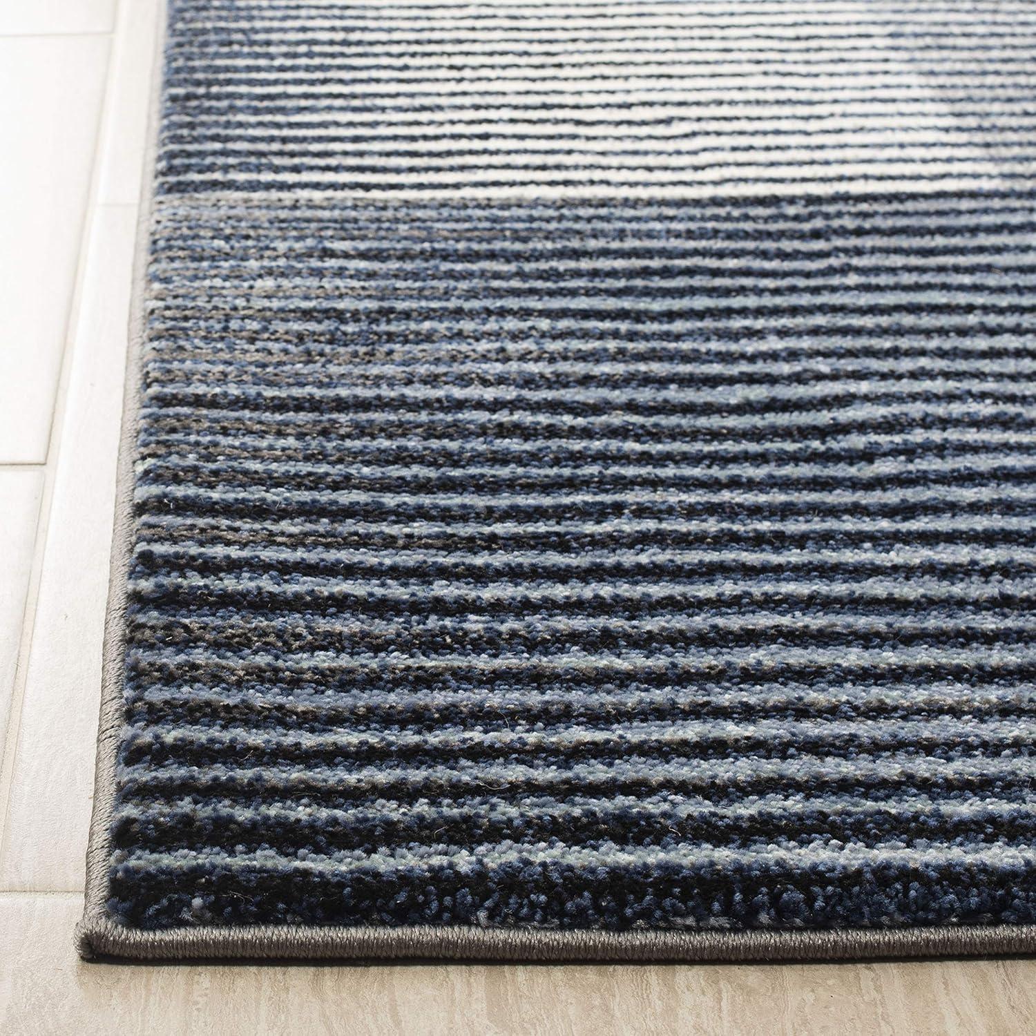 Celestial Blue Abstract 9' x 12' Synthetic Easy-Care Area Rug